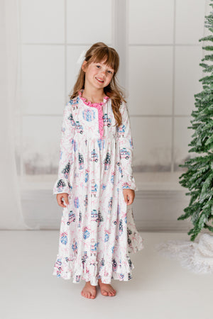 CHRISTMAS NUTCRACKER BOW NIGHTGOWN - PINK -  Christmas2025