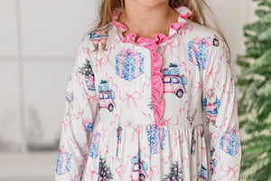 CHRISTMAS NUTCRACKER BOW NIGHTGOWN - PINK -  Christmas2025