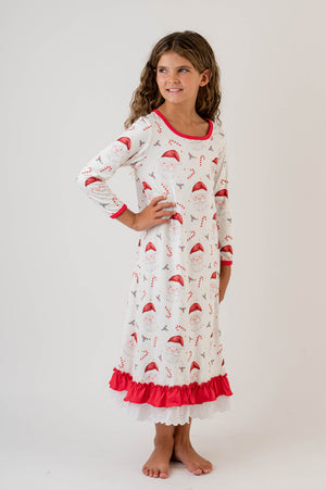 SANTA & CANDY CANE NIGHTGOWN & DOLL NIGHTGOWN