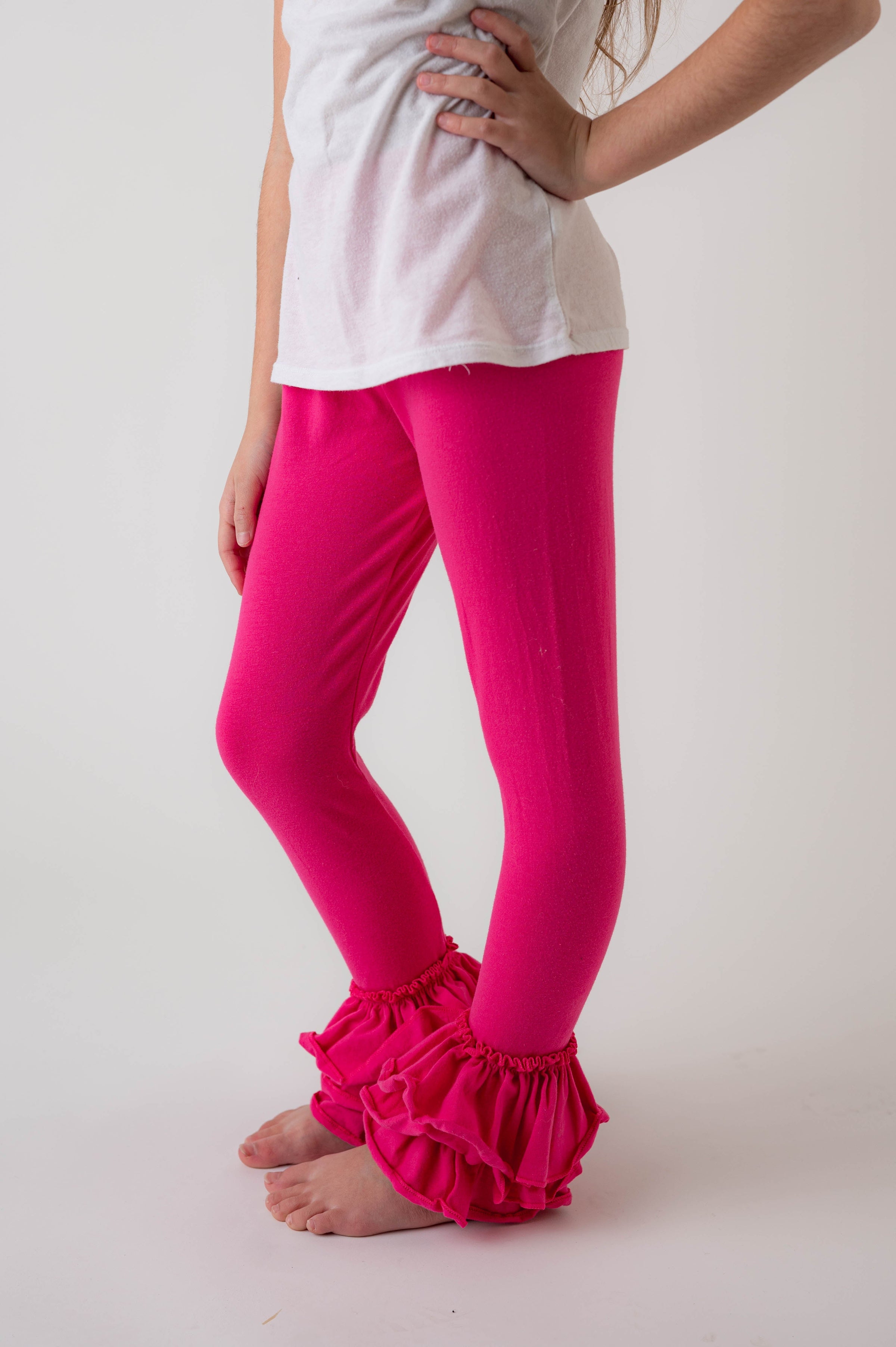 DARK PINK RUFFLE PANTS – Hunny Bee Kids – New York (NY), USA