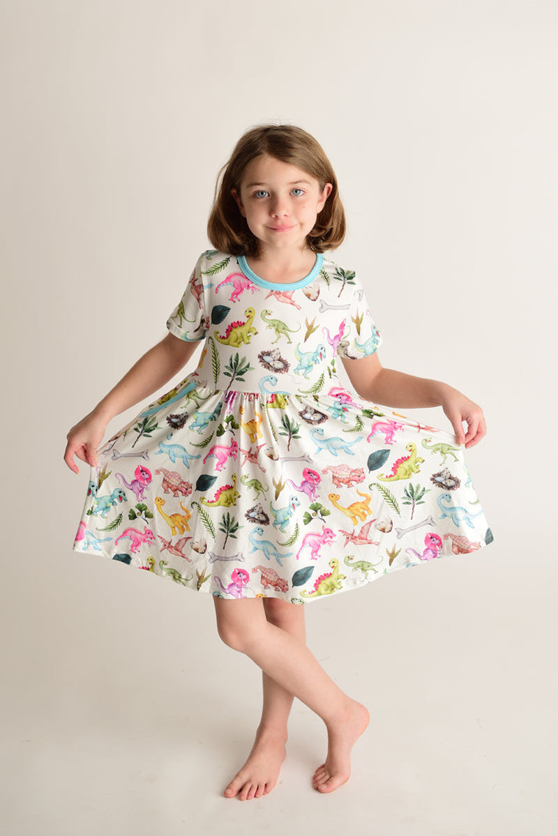DINO DRESS WITH POCKETS