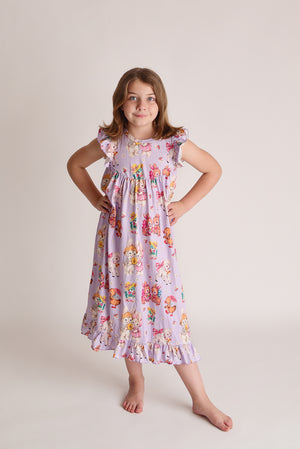 VINTAGE EASTER BUNNY NIGHTGOWN - PURPLE