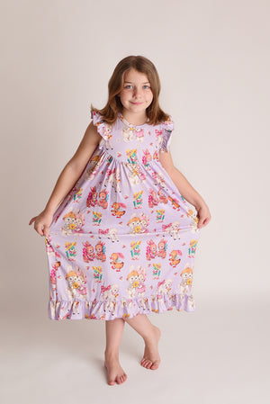 VINTAGE EASTER BUNNY NIGHTGOWN - PURPLE
