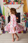 PINK CHRISTMAS TWIRLY DRESS