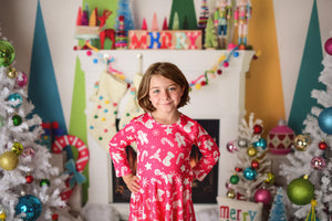 PINK GINGERBREAD TWIRLY DRESS