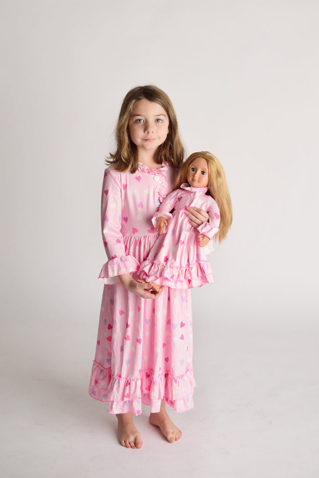 VALENTINE PINK HEARTS NIGHTGOWN