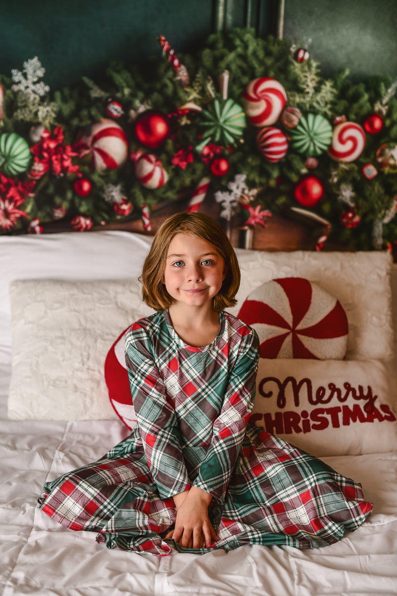 CHRISTMAS PLAID TWIRLY DRESS  - Christmas2025