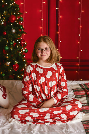 SNOWMAN RED NIGHTGOWN