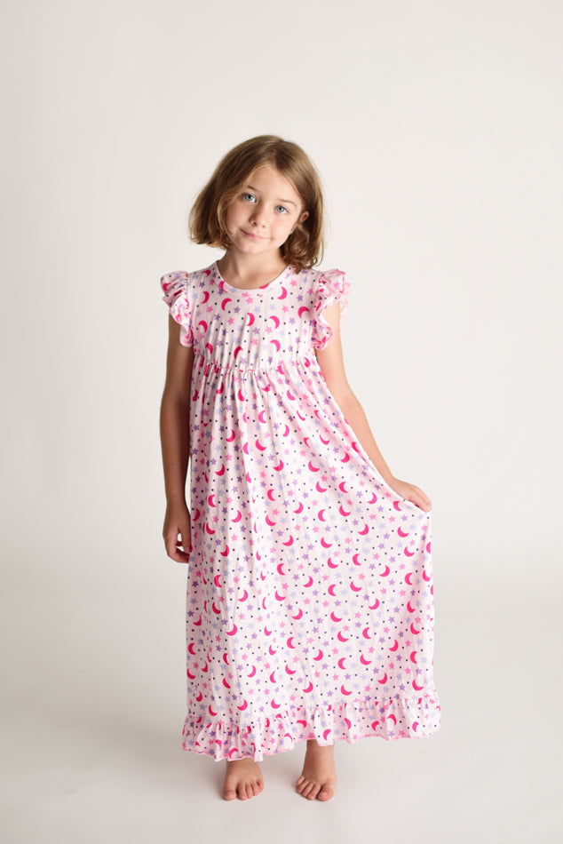 MOON & STAR NIGHTGOWN- PINK