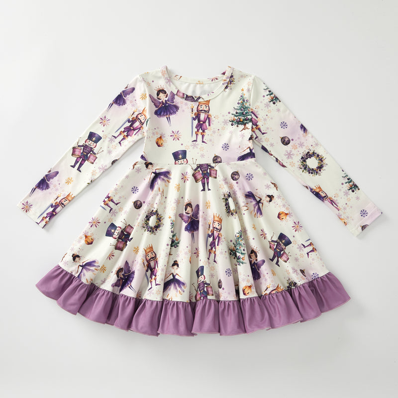 CHRISTMAS NUTCRACKER PURPLE TWIRL DRESS - Christmas2025
