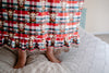 REINDEER FLUTTER SLEEVES PLAID NIGHTGOWN