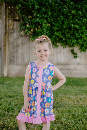 FLORAL TANK BUTTONED DRESS