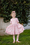 PINK EASTER BUNNY BACK BOW DRESS