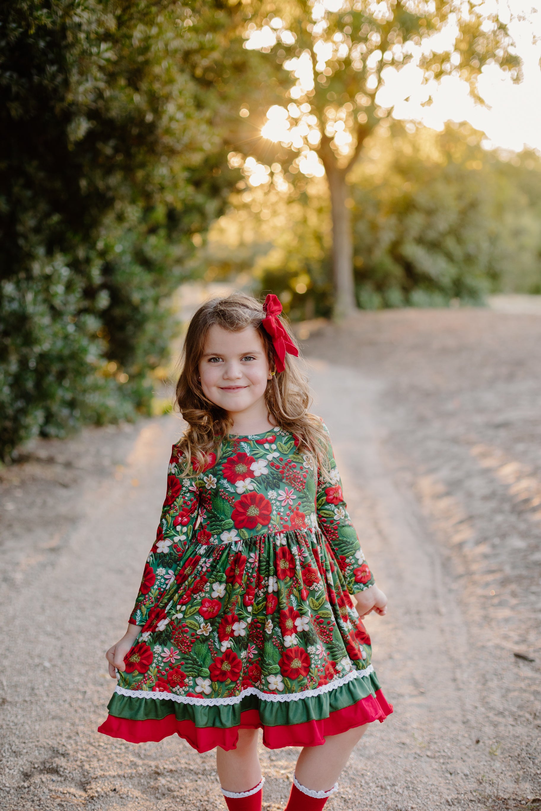 Floral cheap christmas dress