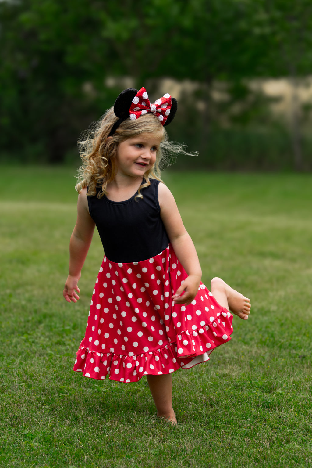 RED POLKA MOUSE TANK DRESS (MOMMY & ME) PRESALE