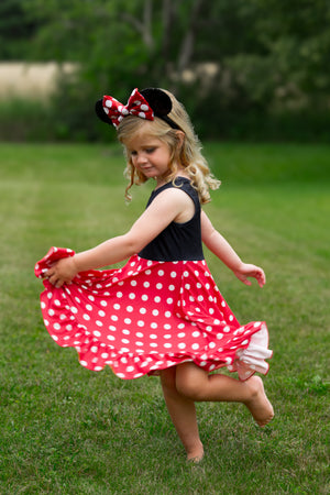 RED POLKA MOUSE TANK DRESS (MOMMY & ME) PRESALE