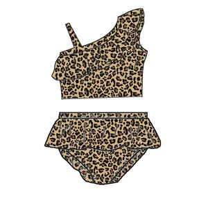 ANIMAL PRINT TWO PC SWIMSUIT