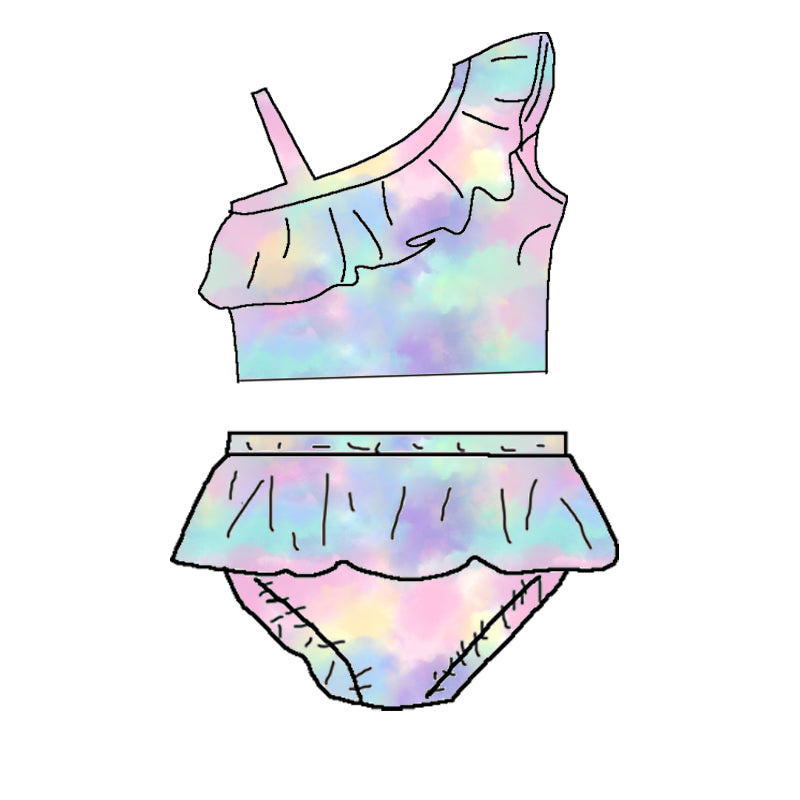 PASTEL OMBRE  TWO PIECE SWIMSUIT