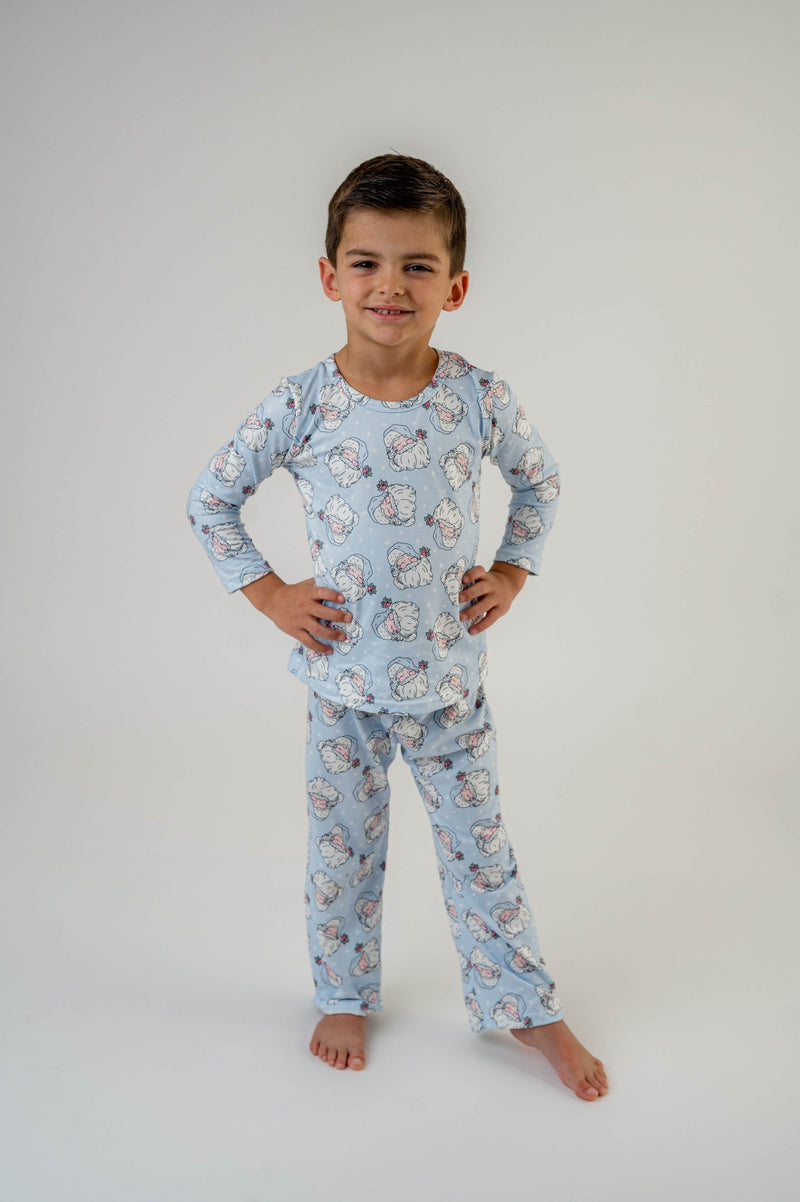 BLUE SANTA LONG SLEEVES PJS