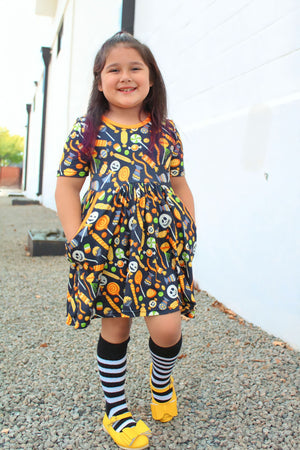 HALLOWEEN CANDY DRESS WITH POCKETS