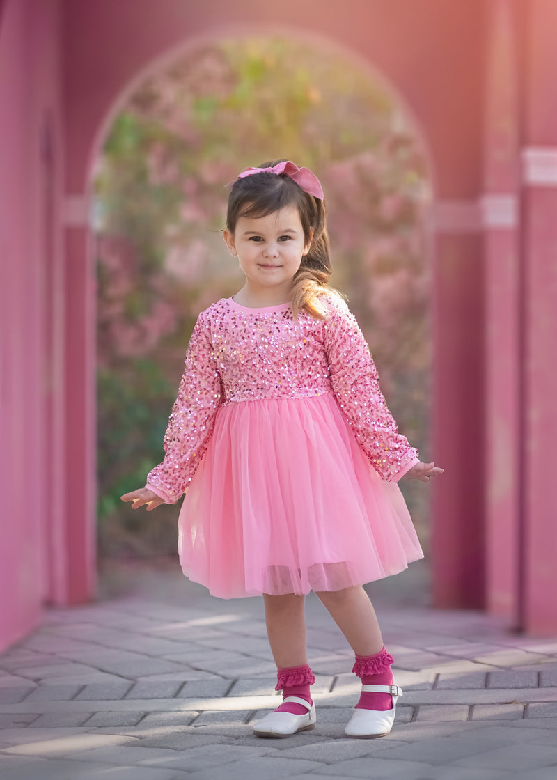 SPRING SPARKLE PINK DRESS