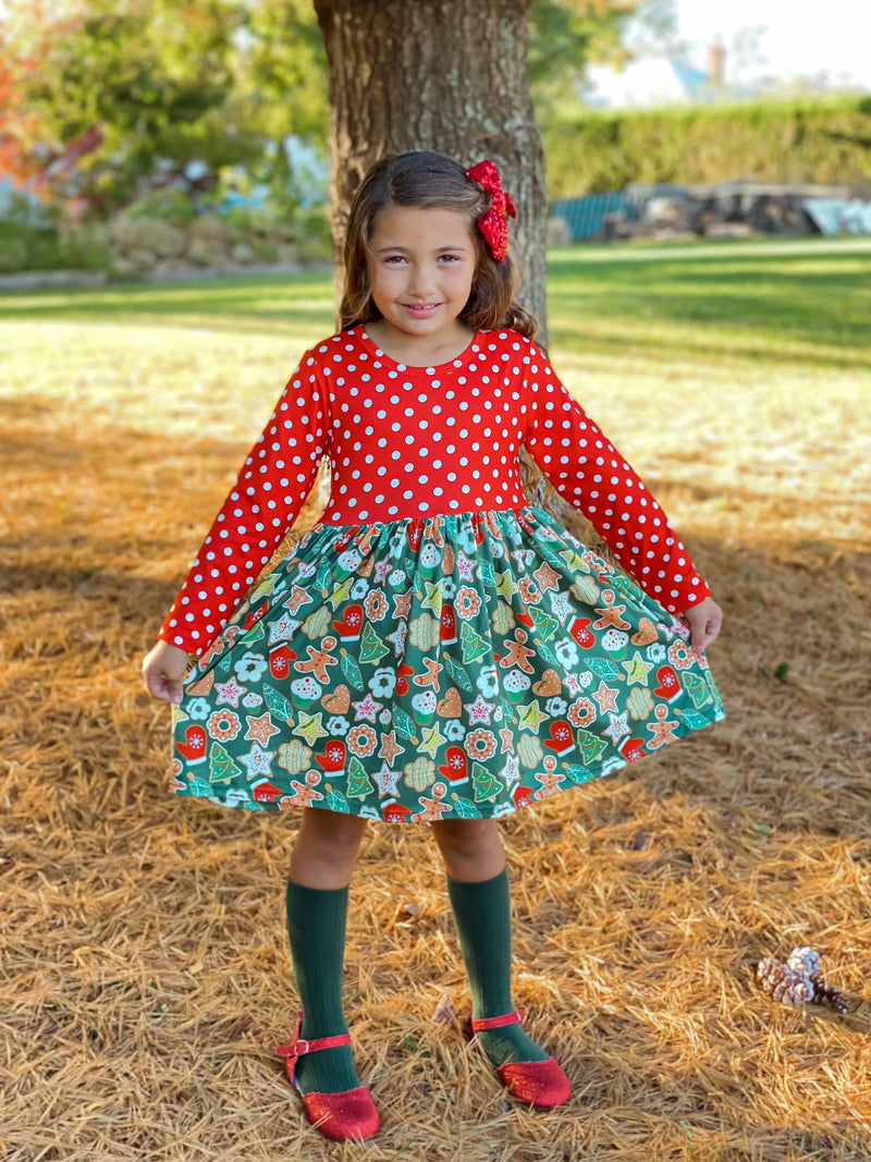 CHRISTMAS COOKIES LONG SLEEVES DRESS