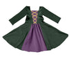 WITCH SISTER TWIRLY LONG SLEEVES DRESS PURPLE/GREEN - HC2025