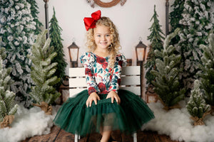 CHRISTMAS FLORAL TULLE DRESS