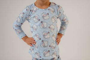 BLUE SANTA LONG SLEEVES PJS
