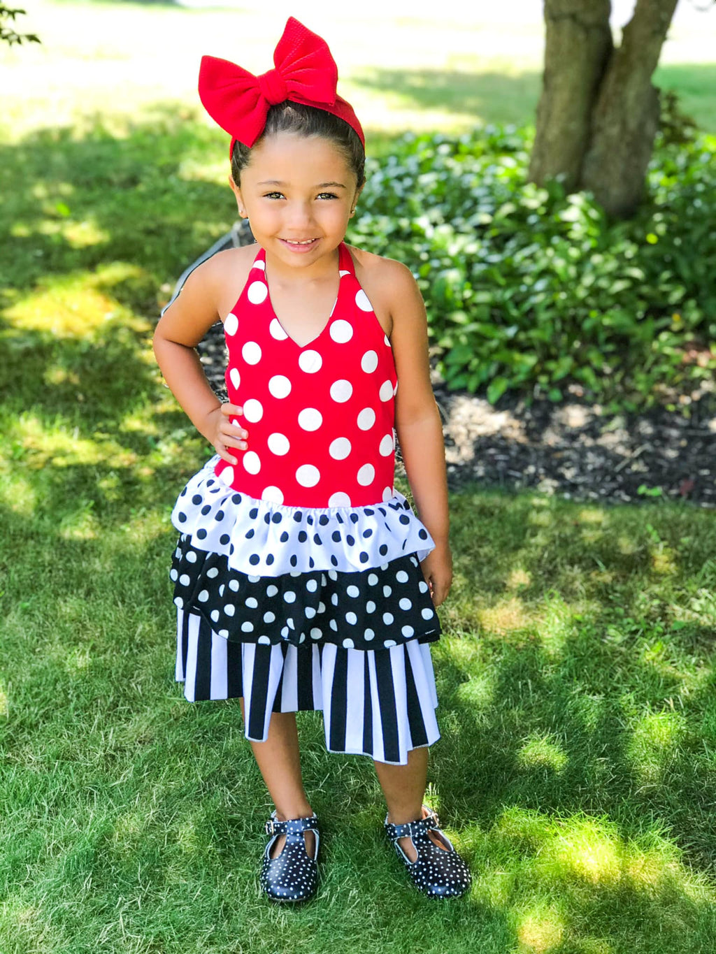 POLKA AND STRIPES DRESS