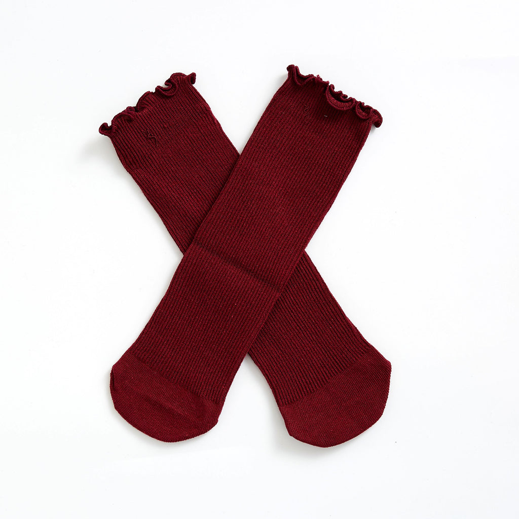 WINE RUFFLE SOCKS