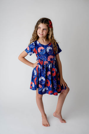 PATRIOTIC DONUT TWIRL DRESS