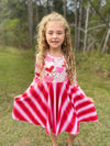 VALENTINE HEARTS & STRIPES TWIRLY DRESS