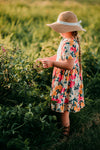 FALL FLORAL BOW DRESS