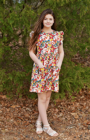 BUTTERFLY DRESS WITH POCKETS