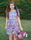 PURPLE SPRING FLORAL DRESS