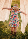 FALL FLORAL BOW DRESS