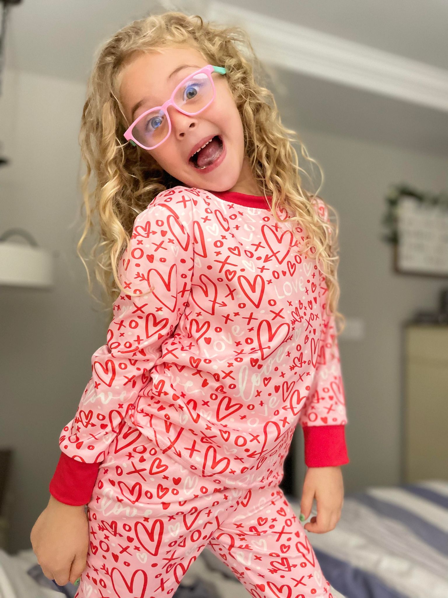 Valentine silk top pajamas