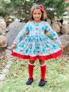 SANTA AND FRIENDS RED RUFFLE DRESS