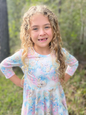 EASTER FLORAL BUNNIES DRESS