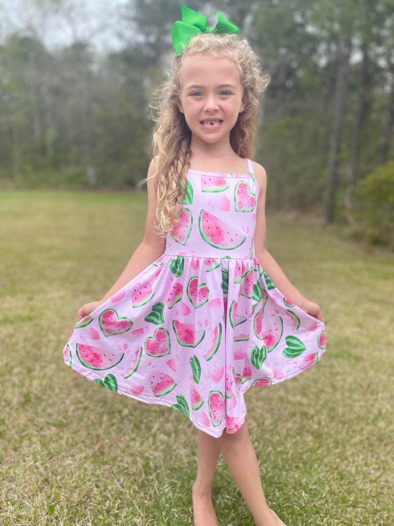 WATERMELON TANK TWIRL DRESS