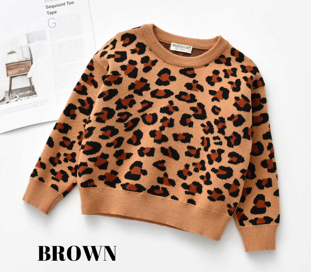 ANIMAL PRINT SWEATER - BROWN