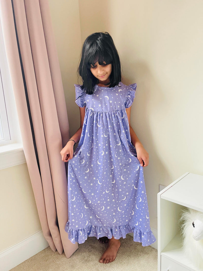 MOON & STAR NIGHTGOWN - PURPLE