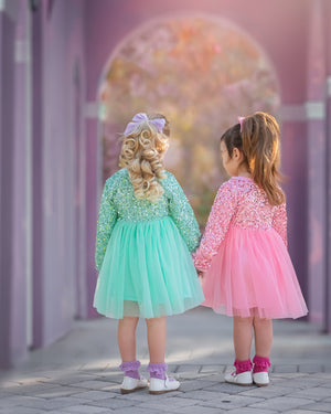 SPRING SPARKLE PINK DRESS