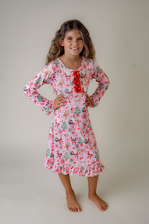 PINK & RED CHRISTMAS SANTA NIGHTGOWN