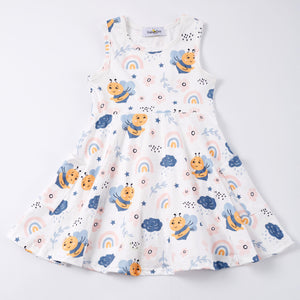 BEE & RAINBOW TWIRL DRESS