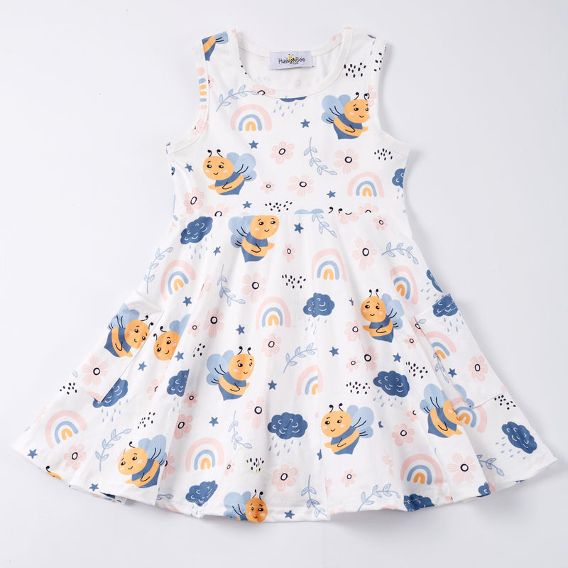 BEE & RAINBOW TWIRL DRESS