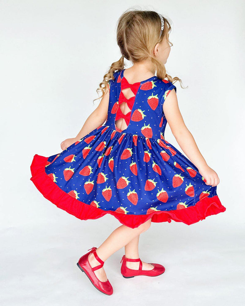 STRAWBERRY RED BACK BOW DRESS