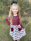 REINDEER BUFFALO PLAID DRESS WITH POCKETS