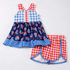 PATRIOTIC GINGHAM SHORT SET